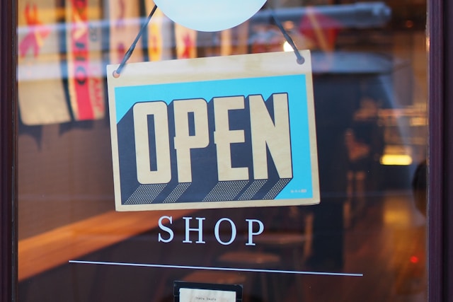 Open sign for a shop